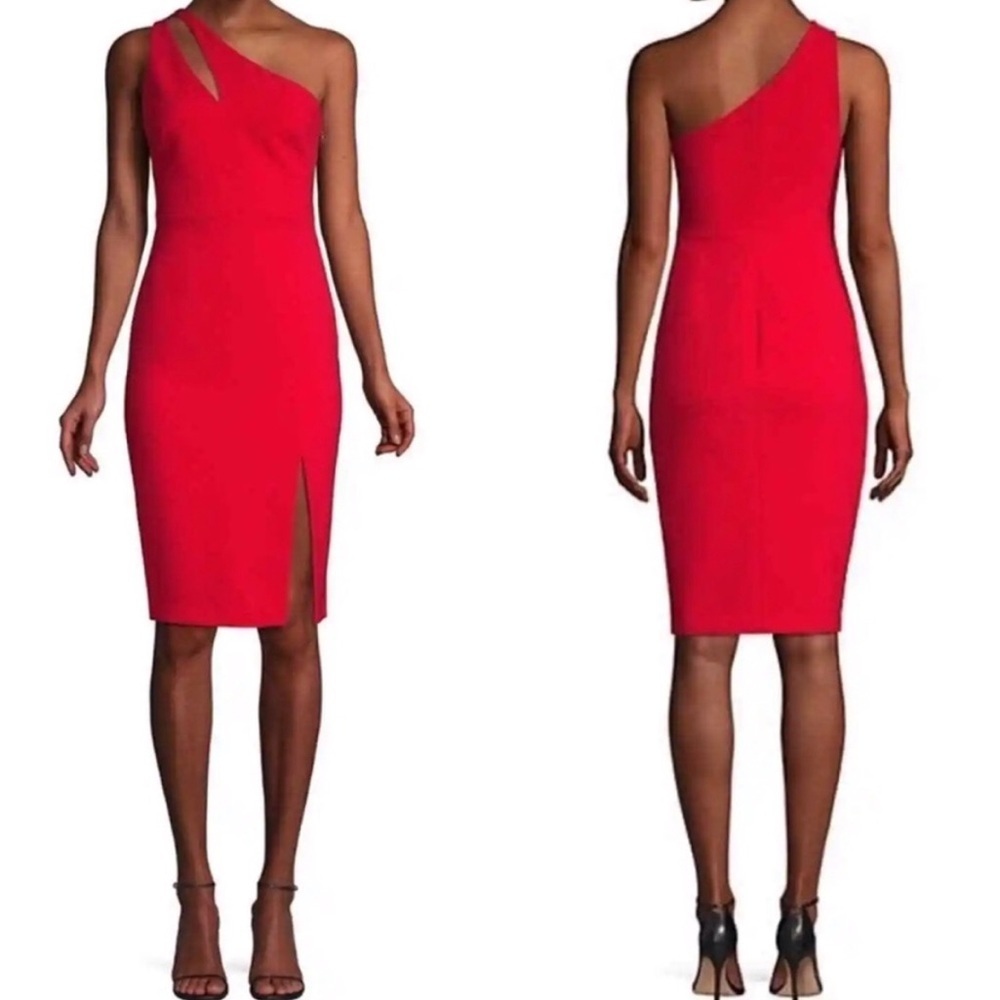 NWT! Likely Lisette Revolve Red One Shoulder Pencil Cocktail Dress Size 6